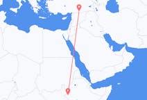 Flyrejser fra Gambela, Etiopien til Sanliurfa, Tyrkiet
