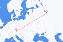 Fly fra Jaroslavl til Salzburg