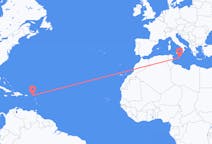Flyreiser fra Anguilla, Anguilla til Malta, Malta