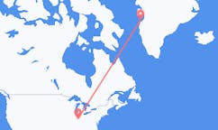 Flyg från Indianapolis, USA till Aasiaat, Grönland