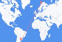 Flyg från Maldonado, Uruguay till Narvik, Norge