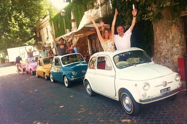 Tour di Roma con guida di una Fiat 500 vintage di gruppo