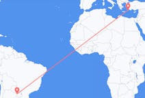 Flyg från Asunción till Rhodes, England