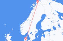 ノルウェー、 バルドゥフォスから、ノルウェー、ビルン行き行きのフライト
