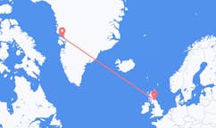 Vluchten van Edinburgh, Schotland naar Qaarsut, Groenland