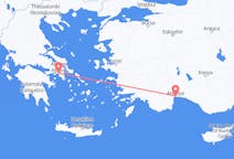 Vluchten van Antalya, Turkije naar Athene, Griekenland