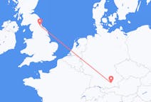 Flyreiser fra München, Tyskland til Durham, England