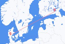 Fly fra Villmanstrand til Billund