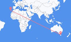 Flyreiser fra Devonport, Australia til Funchal, Portugal