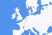 Flights from Rodez, France to Kristiansand, Norway
