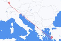 ギリシャのコス島からから、フランスのストラスブールまでのフライト