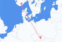 Flights from Kristiansand, Norway to Brno, Czechia