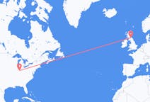 Flyrejser fra Indianapolis, USA til Edinburgh, Skotland