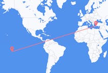 Flyg från Manihi, Franska Polynesien till Rhodes, England, Franska Polynesien