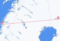 Flug frá Sandnessjøen, Noregi til Rovaniemi, Finnlandi