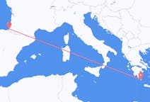 出发地 希腊从基西拉岛目的地 法国比亚里茨的航班