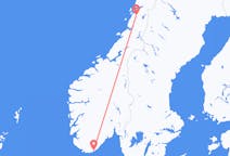 Flüge von der Stadt Kristiansand in die Stadt Mosjøen