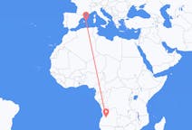 Flyg från Huambo, Angola till Mahon, Spanien
