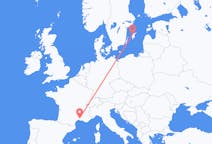 Loty z miasta Visby (Dania) do miasta Nîmes