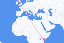 Flyrejser fra Ukunda, Kenya til Bristol, England