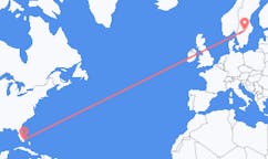 Flyrejser fra Miami, USA til Oerebro, Sverige