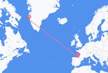 出发地 格陵兰出发地 瑪尼特索克目的地 西班牙圣塞巴斯蒂安的航班