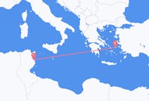 Fly fra Monastir til Ikaria