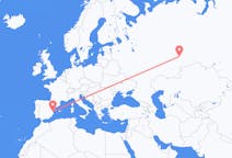 Flyrejser fra Jekaterinburg, Rusland til Valencia, Spanien