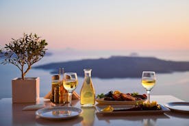 Halvdags spise- og gåtur for små grupper på Santorini
