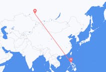Vluchten van Manila, de Filipijnen naar Novosibirsk, Rusland