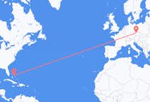 Flyg från North Eleuthera, Bahamas till Prag, Tjeckien
