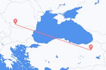 Vluchten van Erzurum, Turkije naar Craiova, Roemenië