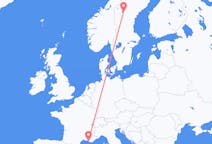 Voli da Marsiglia, Francia a Östersund, Svezia