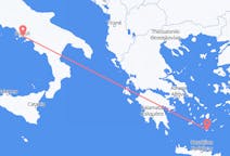 Vluchten van Napels, Italië naar Thera, Griekenland