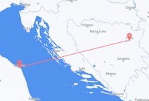 Flyg från Tuzla, Bosnien och Hercegovina till Ancona, Italien