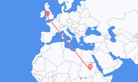 Flyrejser fra Sudan til Wales