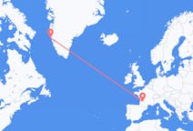 그린란드 마니초크에서 출발해 프랑스 베르주라크에게(으)로 가는 항공편
