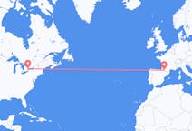 Flyg från Toronto, Kanada till Lourdes (kommun i Brasilien, São Paulo, lat -20,94, long -50,24), Frankrike