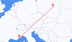 Flyg från Monaco, Monaco till Warszawa, Polen