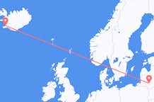 Flyg från Kaunas, Litauen till Reykjavík, Island