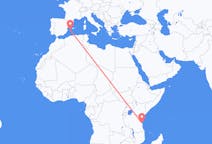 Flyg från Dar es-Salaam till Ibiza