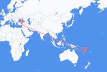 Flyreiser fra Port Vila, Vanuatu til Adana, Tyrkia