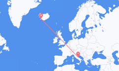 Fly fra byen Pescara til byen Reykjavik