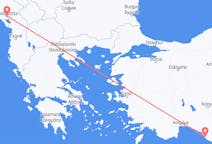 Flyreiser fra Gazipaşa, til Podgorica