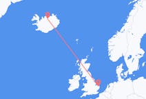Vluchten van Akureyri, IJsland naar Norwich, Engeland