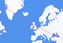 Flyreiser fra Aasiaat, Grønland til Samsun, Tyrkia