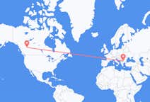 Flyrejser fra Dawson Creek, Canada til Sofia, Bulgarien
