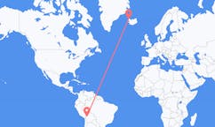 Flights from the city of La Paz, Bolivia to the city of Ísafjörður, Iceland