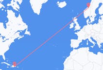 Flyrejser fra Santo Domingo, Den Dominikanske Republik til Trondheim, Norge