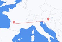 Flyg från Zagreb, Kroatien till Bergerac, Frankrike